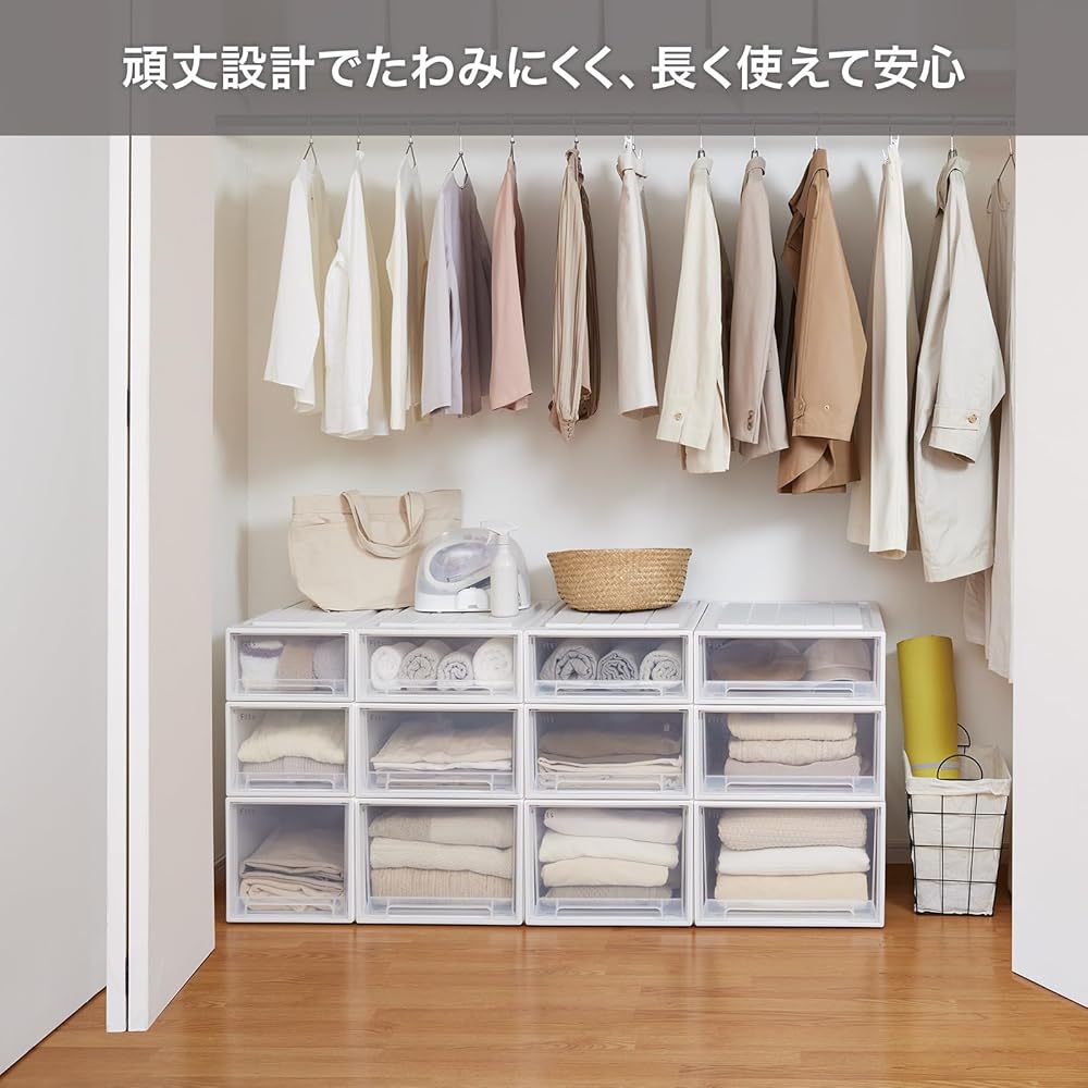Tenma Fits Case Closet Storage Box, 44cm (W) x 53cm (D) x 18cm (H), Durable, Made in Japan, Made