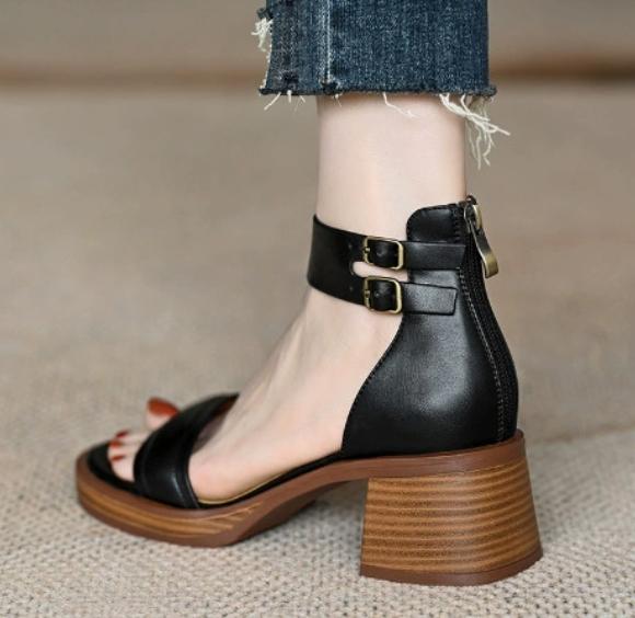 Fashion Espadrille pour femmes, talons hauts rétro, sandales à bout ouvert, semelles trempées beiges