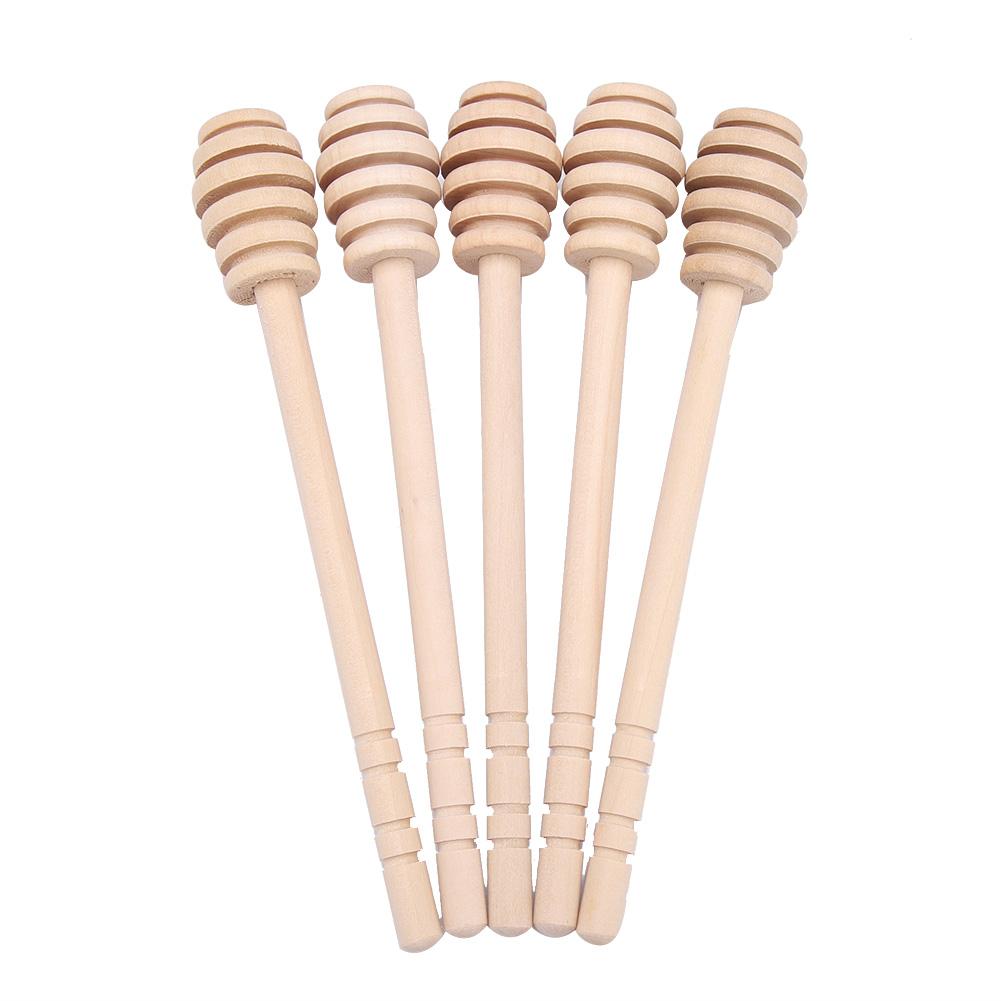 

24Pcs Wooden Honey Dripper Stick Server Jam Syrup Drizzler Stirring Rod Kitchen Gadgets (16cm)