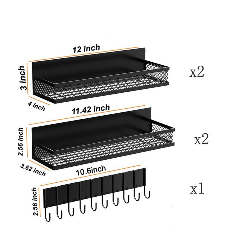 Magnetic No-Drill Kitchen Spice Rack & Multi-Functional Storage Shelf