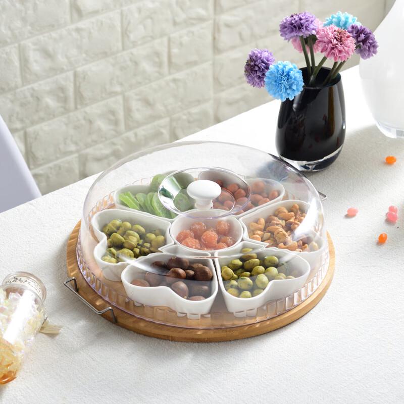 Creative Multi-Grid Glass Fruit Platter