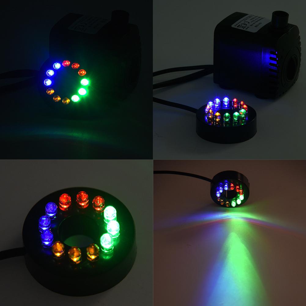 Bomba Sumergible Silenciosa con Luz LED Estanque de Peces Acuario Fuente