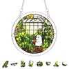 Halloween Acrylic Puzzle Decor, 2D Ghost Pumpkin Skeleton Hanging Sign, Faux Stained Glass Spooky Puzzle for Party Home Decor, Stress Relief Toy