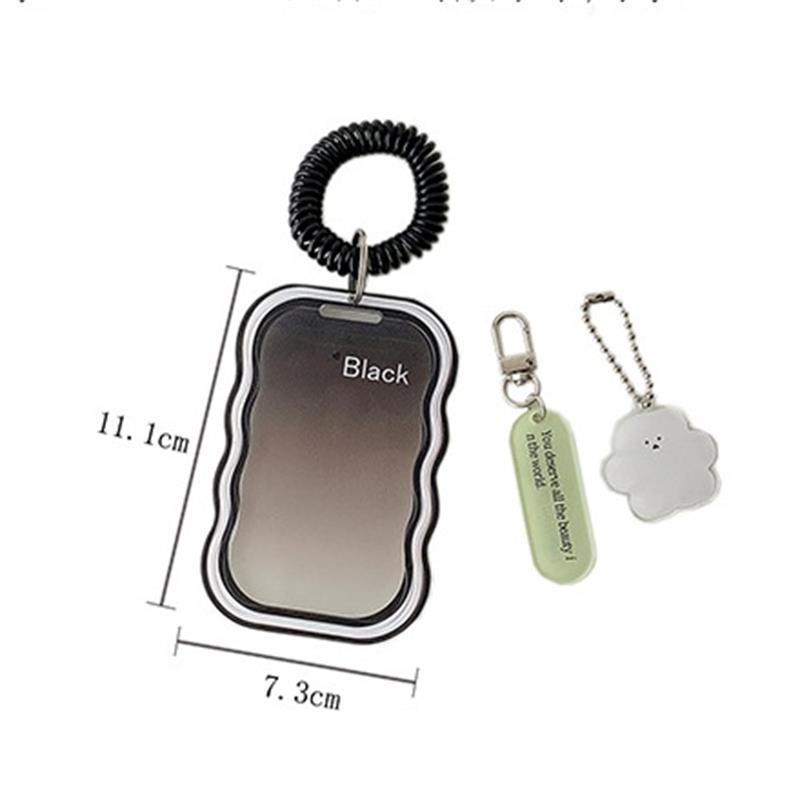 Soft Silicone Card Holder With Elastic Rope Pendant Photocard Holder Idol Photo Display Storage Protect Cover Keychain Bag Charm