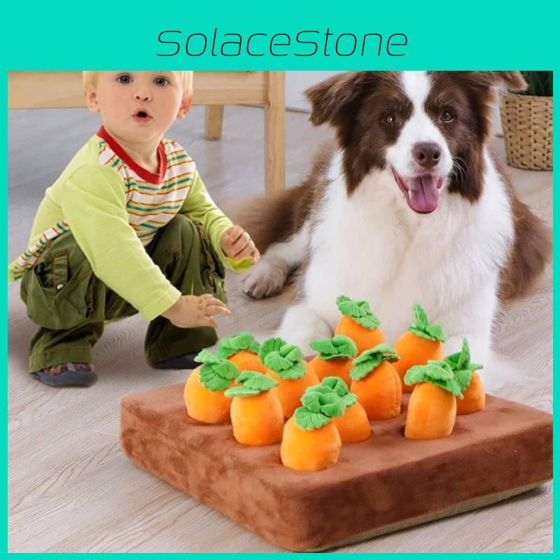 Plush Carrot Dog Interactive Toy For Stress Relief And Chewing Fun