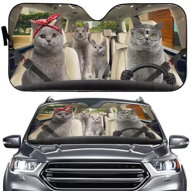 Car Visor Funny Selfie Cat Car Windshield Sun Visor Uv Protection