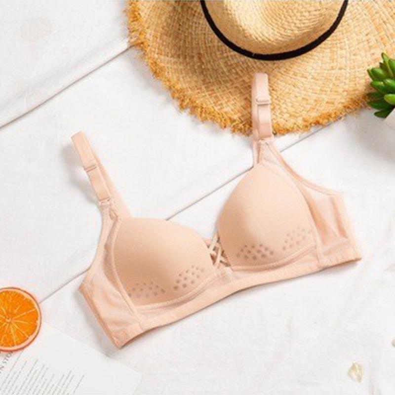 

Дышащая удобная тонкая часть нижнего белья, маленькая грудь, собранная в сборе, бюстгальтер из кружева без стального кольца, спортивный бюстгальтер женский 38# бежевый