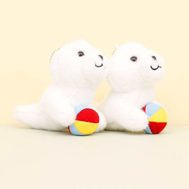 Cute Seal Plush Keychain Fluffy Toy Ultra-soft Stuffed Animal Bag Accessory