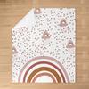 Pretty Rainbow Fleece Throw Blanket Cute Cloud and Love Hearts Flannel Blanket Plush Fuzzy Colorful Stripes for Bed Cou