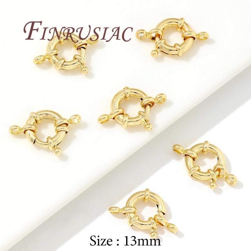 18K Gold Plated Sailor Clasps,Round Spring Clasps For Jewelry,Connector For Bracelets Accessories,DIY Jewelry Making Supplies