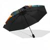 1pc Scary Halloween Haunted_House Automatic Folding Umbrella, Lightweight Retractable Compact Travel Umbrella, 8-Rib Sturdy Frame011