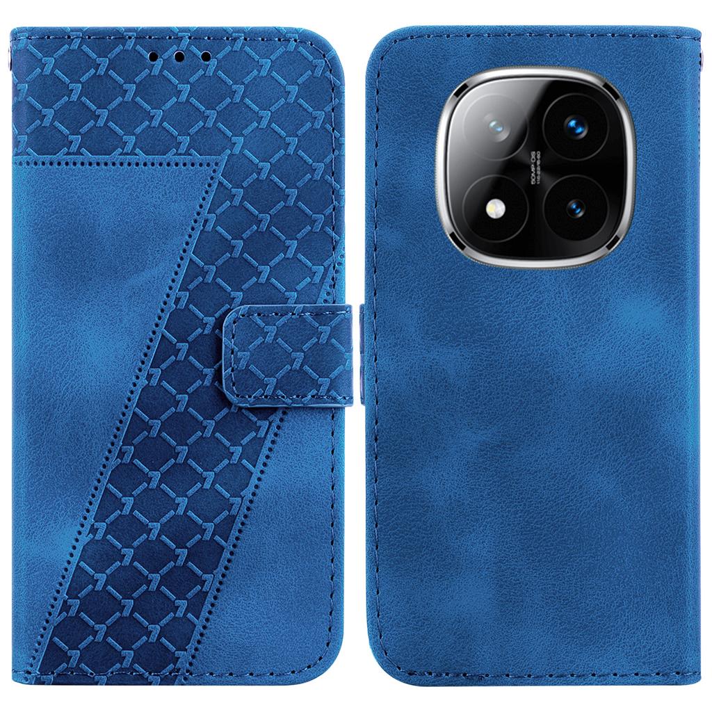 Für Xiaomi Redmi Note 14 Pro 5G/Poco X7 5G Ständerhülle 7-förmiger Musteraufdruck Leder Handyhülle