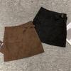 Plus Size Spicy Girl Suede A-line High Waist Skirt – Spring/Autumn