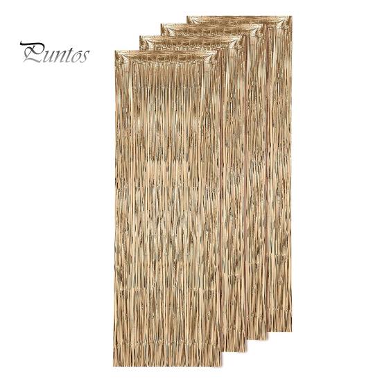 4st regngardin Lätt återanvändbar glänsande fransbakgrund Gardiner för fester födelsedagar firande