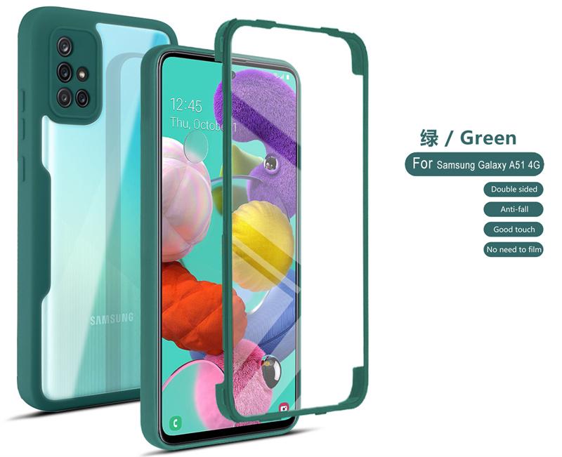 For Samsung Galaxy A51 Case 360 Clear PC Shockproof Phone Cover For GalaxyA51 A 51 With Screen Protection Silicone Bumper Funda