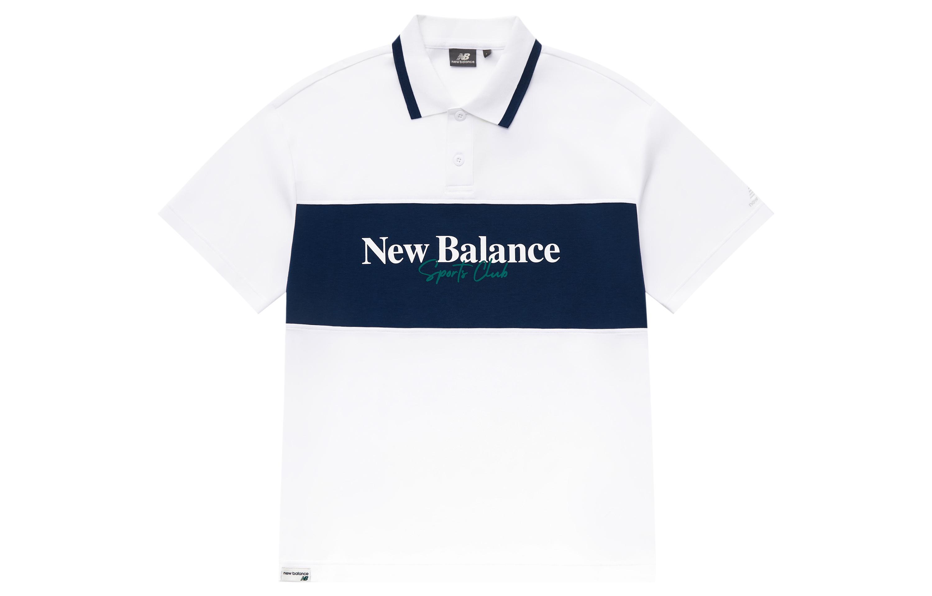New Balance Polo Shirts Men s White Polo Collar Moderate Straight Fit 5FD24203-WT M