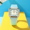 Student Sports Wind Test Watch Square Dial With Luminous Belt Calendar Silicone Belt Waterproof Quartz Watch