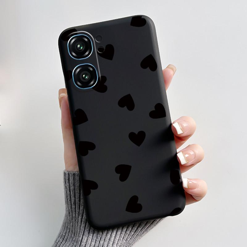 For Oukitel C58 Case Oukitel C58 Pro Cover Luxury Cute Love Rabbit Funny Pattern Black TPU Soft Silicone Protective Phone Case