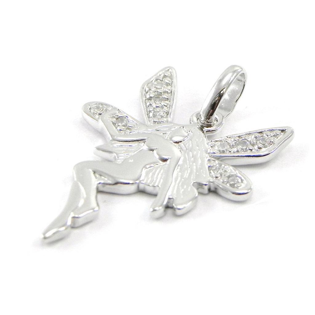 Les Trésors De Lily [D6755] - Silver Pendant 'Tinkerbell' White