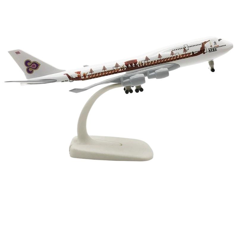 

20CM Toys Plane B747 Thai Dragon Boat Alloy Airplane Model Toy with Wheel Replica Aircraft Plane Boys for Collectible Display