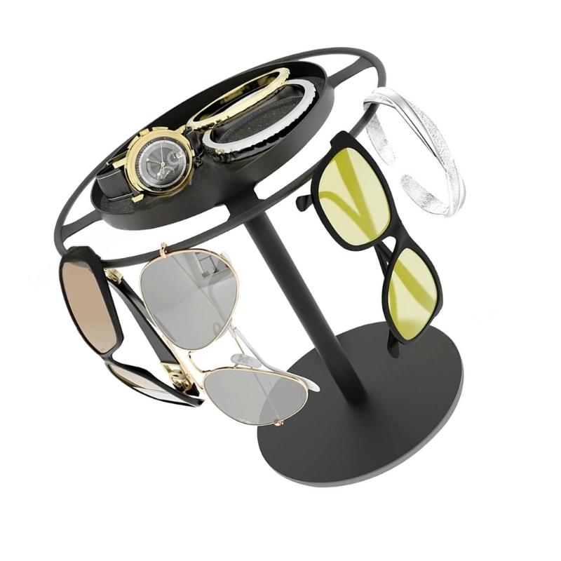 Modern Metal Eyeglasses Storage Solution, Showcase Display Stand Sunglasses Holder for Multiple Glasses