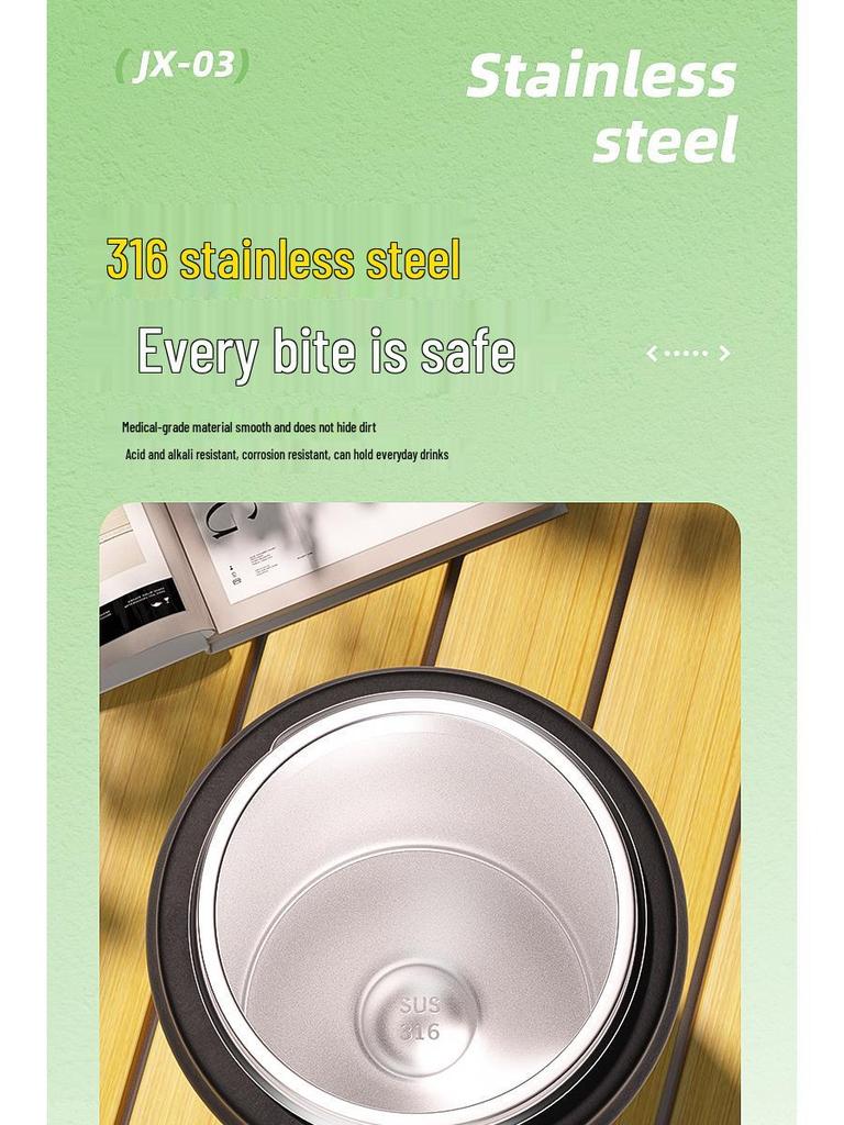 316 Edelstahl Isolierter Doppelnutzungs-Trinkbecher - Große Kapazität Tragbarer Kessel für Studenten