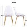Clear Acrylic PET Spoon Chairs (Glam Gold Legs) - 4-Piece Set Modern Chic Dining Seats