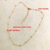 QMHJE Virgin Mary Pendant Charm Necklace Women Cross Scared Heart Jesus Choker Seed Beads Stainless Steel Chain Gold Color Mom
