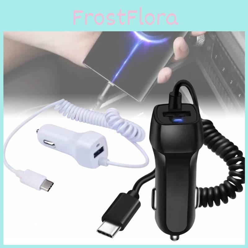 High Power Type-c Car Charger With Built-in Cable 5v3a Fast Charging For Usb Devices