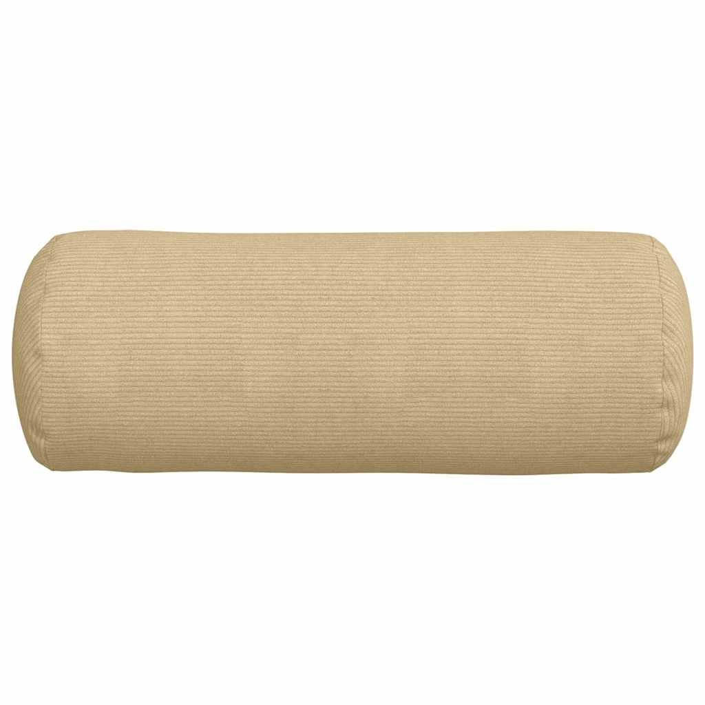 Bolster Cushions 2 pcs Grey Green Ø 25 x 70 cm Cord Fabric