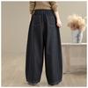 DIMANAF 2025 Autumn Winter Plus Size Jeans Thicken New Women Vintage Cotton Denim Long Pants Flocking
