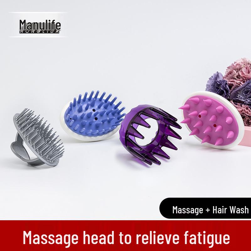 Silicone Scalp Massager Shampoo Brush - Soft Adult Head Scratcher & Cleaning Comb