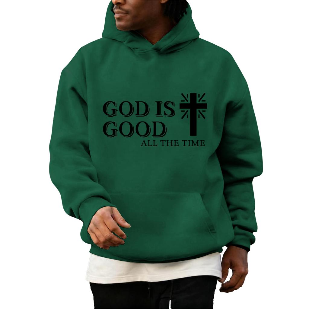 Sweatshirts For Men Christ Cross Pullover Hoodie Inspirational Graphic Long Sleeve Sweatshirt