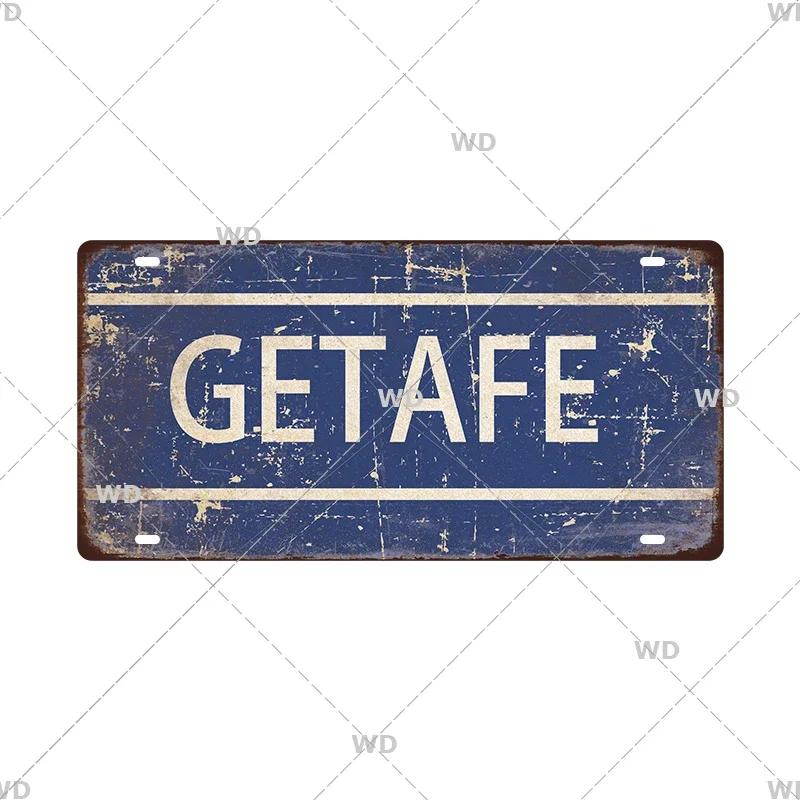 Spain City Metal Sign Licenses Plate Plaque Metal Vintage Tin Sign BARCELONA/MADRID/SEVILLE Flag Bar Pub Man Cave Club Poster