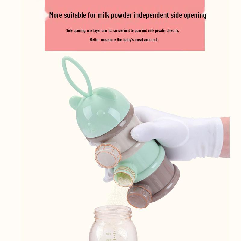 Portable Large-Capacity Baby Milk Powder Box - Airtight, Multilayered, Compartmentalized Storage