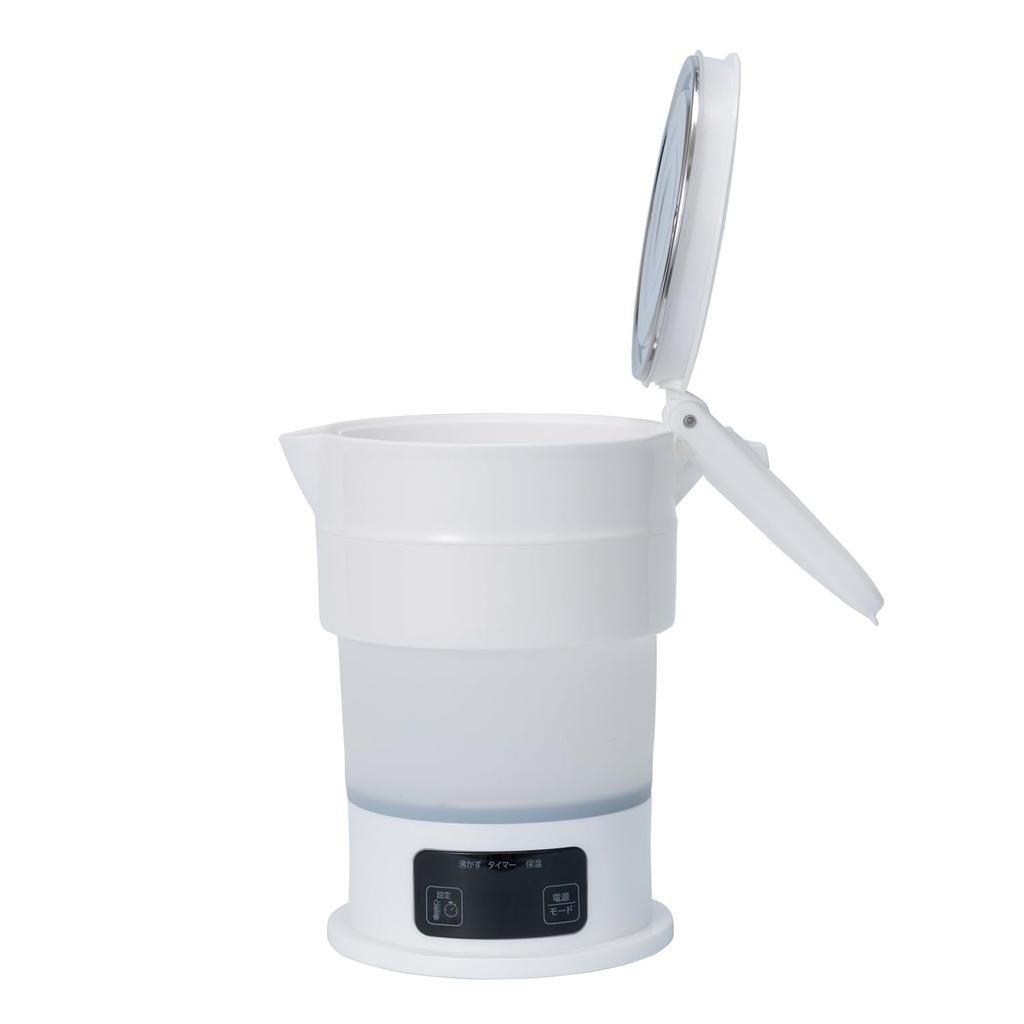 MCO Compact Foldable Electric Kettle, 600ml, Automatic Voltage Switching, Travel, Overseas, White, 26635
