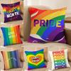Funny LGBT Cushion Cover Short Plush Doublesided Print Square Throw Pillow Covers Sofa Home Cushion Decor