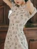 Elegante Vintage Cheongsam Kleid Frauen sommer Floral Stickerei Design Party Split Kleid Weibliche Gericht Retro Lange Fee Kleid