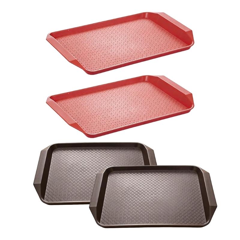 

Pack of 4 Melamine Trays for Serving and Storing Food During Camping Trip and Home Parties Easy to Cleaning 1