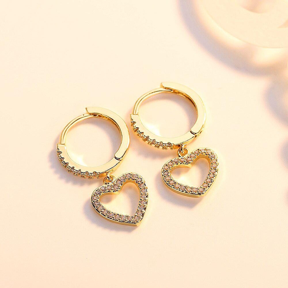 New Trendy Gold Heart  Earrings for Women Party Gift Jewelry Wholesale