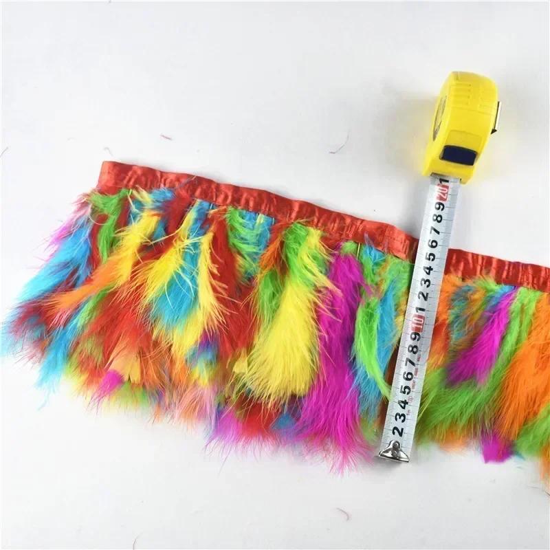 2Yards/lot Natural Fluffy Marabou Feather Trims Fringe 6-8inch Turkey Feathers for Crafts Ribbon Boa Clothing Wedding Decoration
