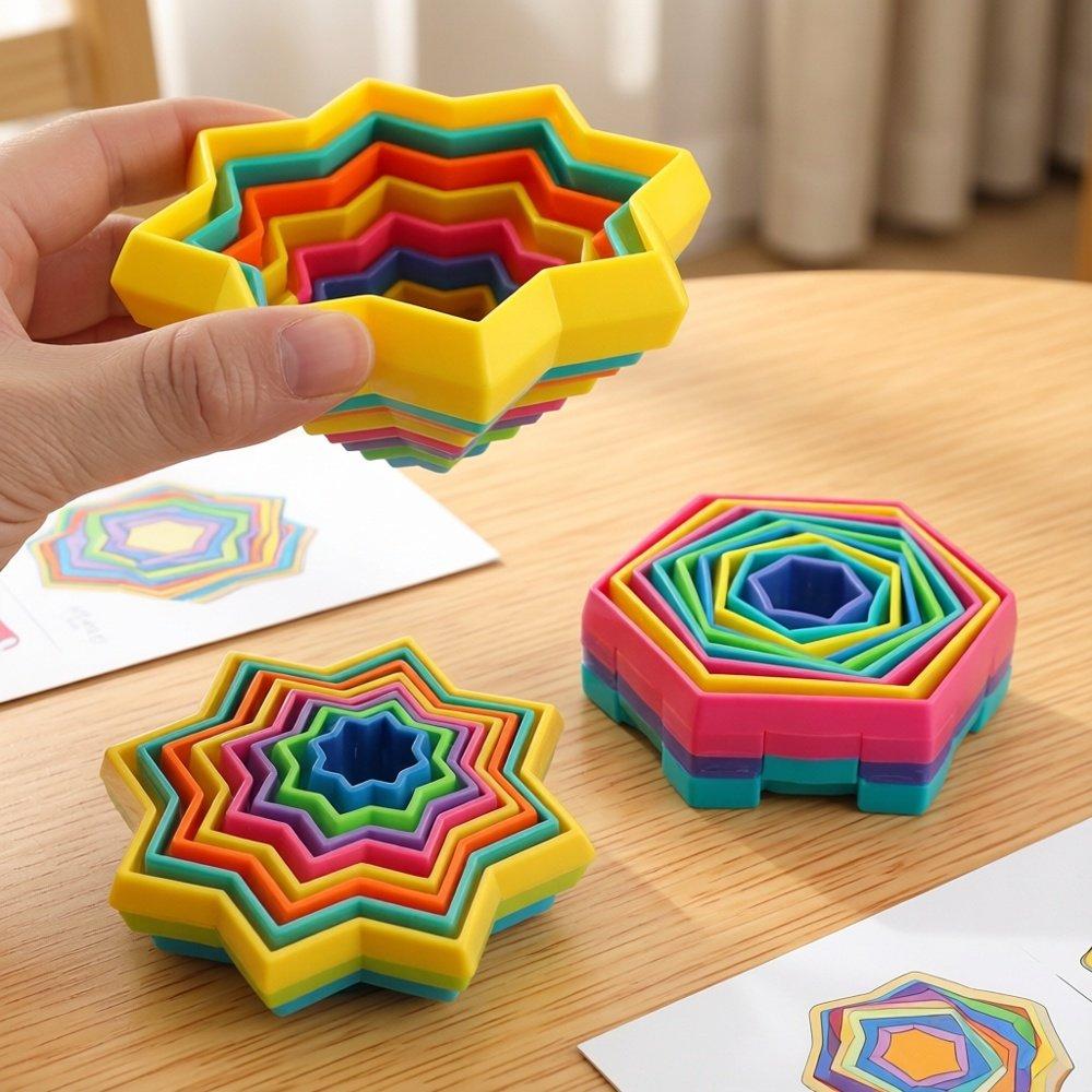 Colorful 3D Spiral Illusion Star Fidget Toy Portable Sensory Stress Relief Interactive Play Gift for Autism Kids & Adults