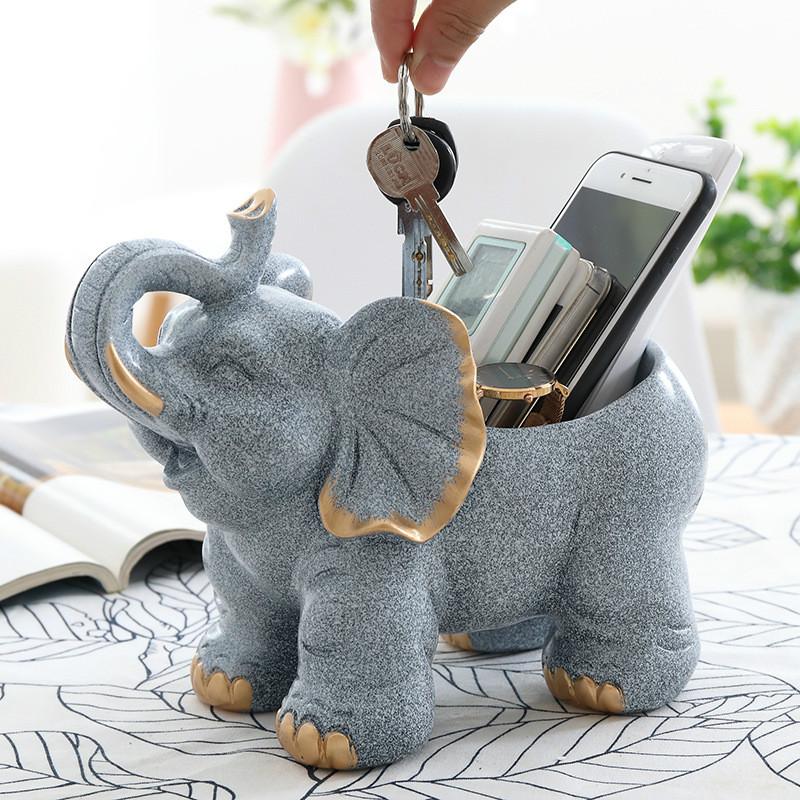 Key Storage Box Porch Creative Door Decoration Desktop Decoration Elephant Storage Box Nordic Home Organization