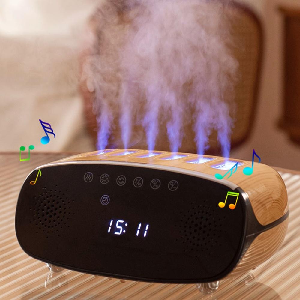 

НОВЫЙ 6-струйный распылитель с динамическим увлажнителем воздуха, Bluetooth-динамиком, RGB-ночником, переключением распыления и музыкальным пультом дистанционного управления USB Cable белый