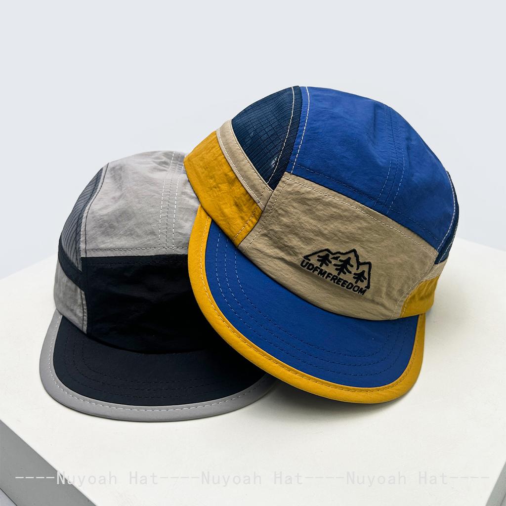 New Unisex Color Block Embroidered Letters Trees Solid Baseball Hats Sunshade Quick-dry Versatile Outdoor Peaked Caps Casual Ins