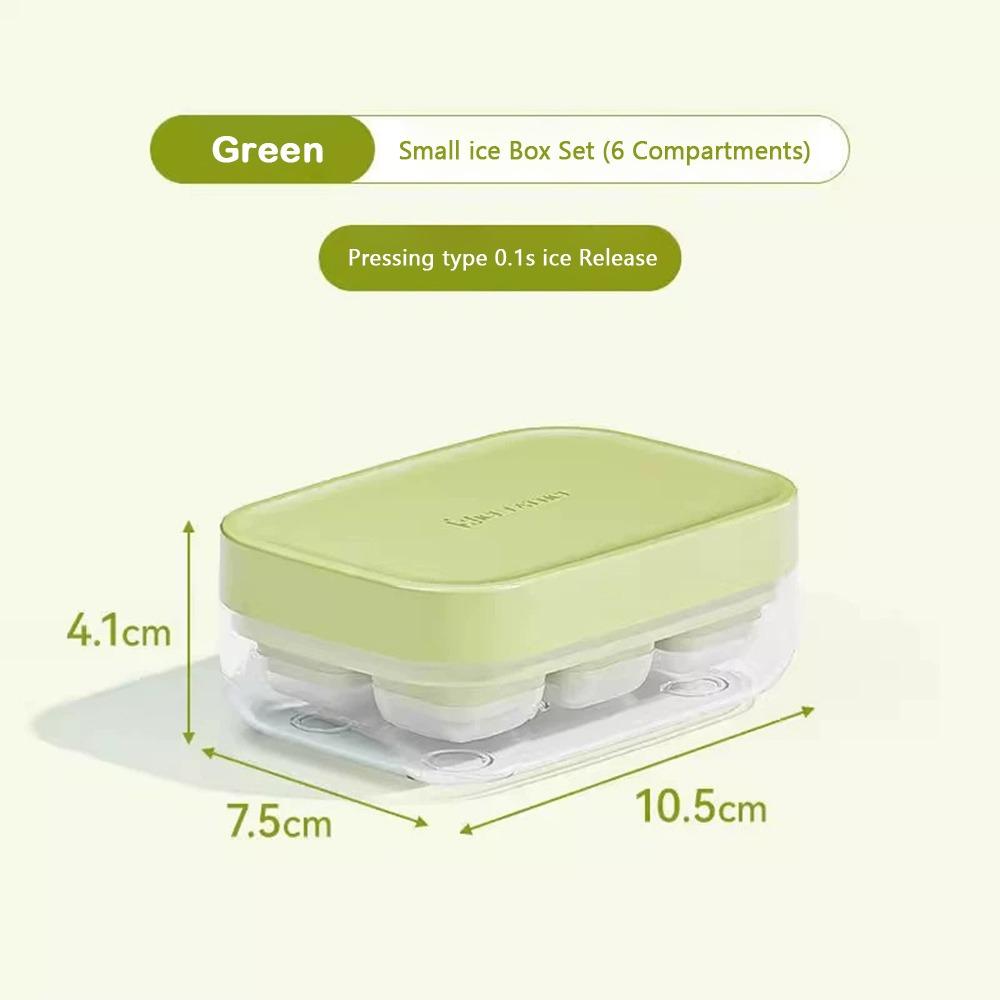 Practical 6Grid Ice Tray Mold Easy Release Press Type Ice Cube Tray Food Grade Silicone Press Ice Cube