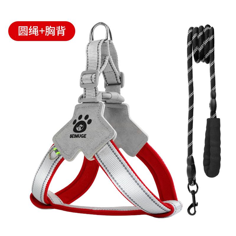 Dog Leash Saddle Type Y-shaped Pet Chest Strap Shiba Inu Corgi Special Reflective Dog Walking Leash for Going Out