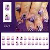 Square Press On Nail With Gold Spiderweb Detachable Artificial Nail For Halloween Cosplay Cobweb Design