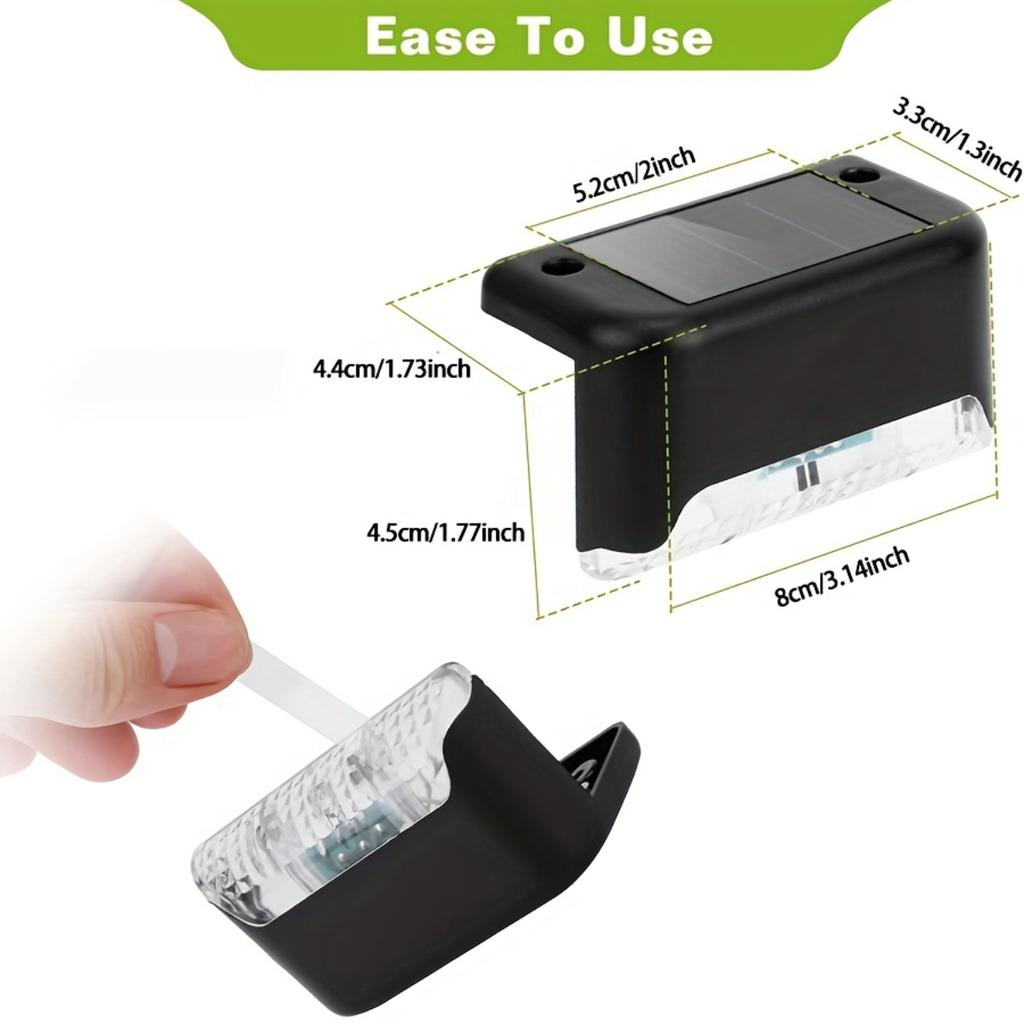 4/8 packs Warm Outdoor Solar Deck Lights Waterproof Solar LED Step Lamp Patio Garden Yard Pathway Decor Lighting