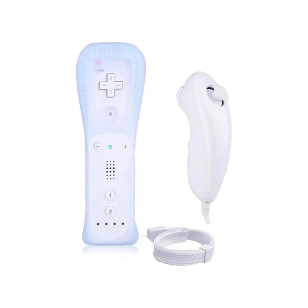 2-in-1 Game Controller Wireless Remote Control Vibration Motor Movement Double Stick Controller for Mandos De Wii Controller